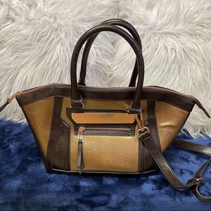 Bronze and brown Gianni Bini large crossbody bag.